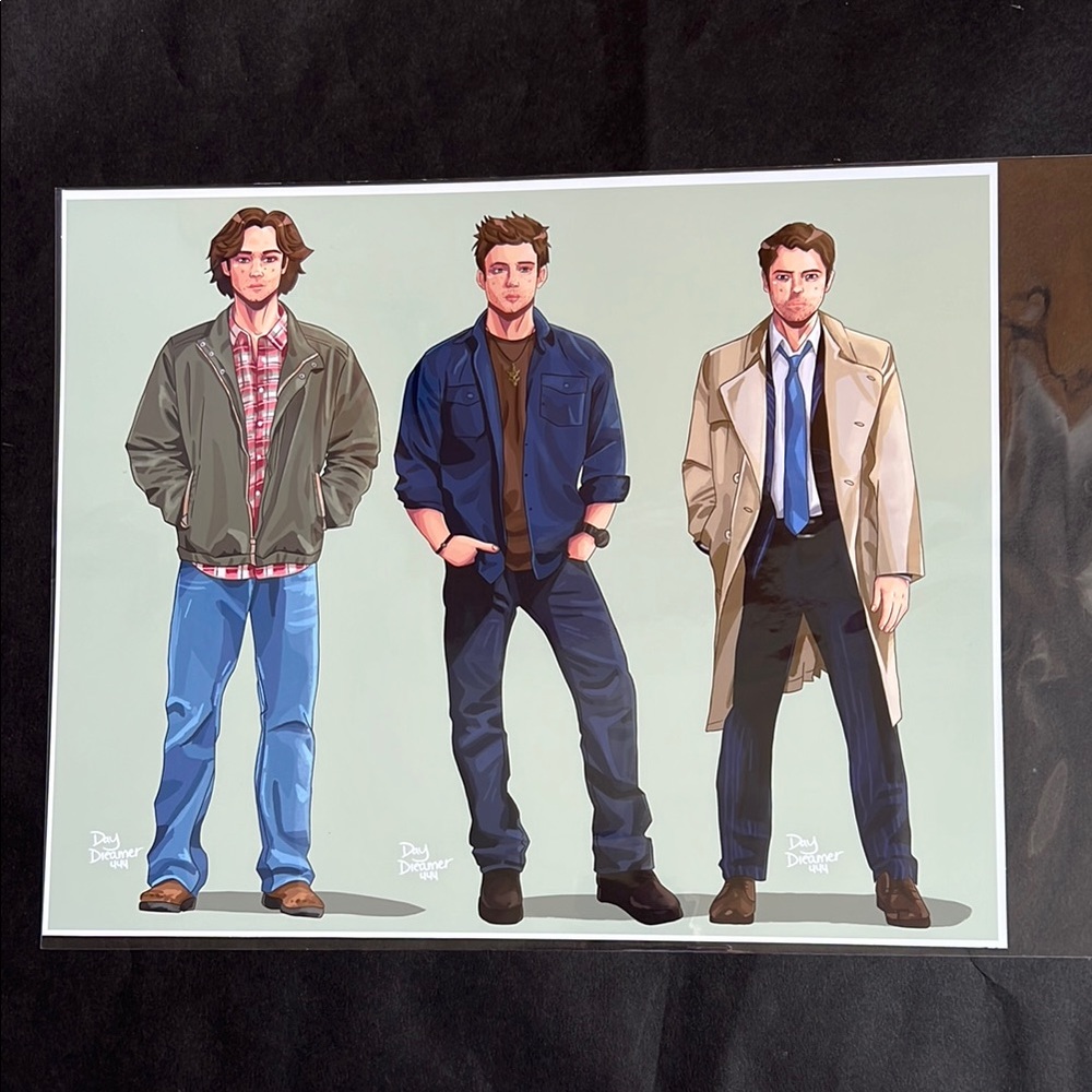 Supernatural Trio Characters Full Body Original Fan Art